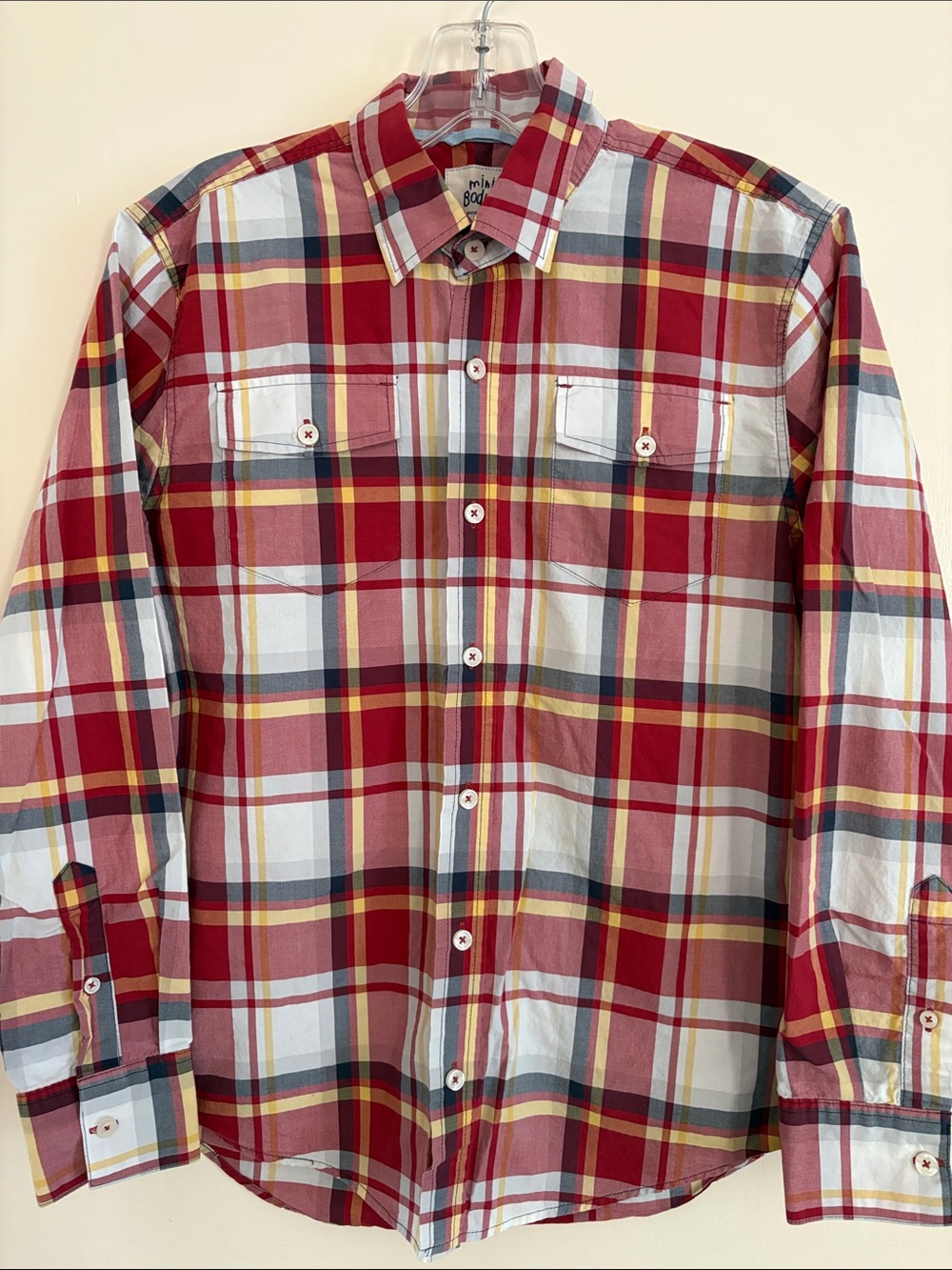 MINI BODEN 11-12 Years Plaid Button-Down Shirt